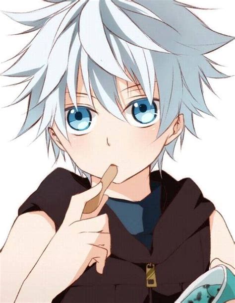 blue eyes white hair candy anime | Anime boy OC ideas | Pinterest ...