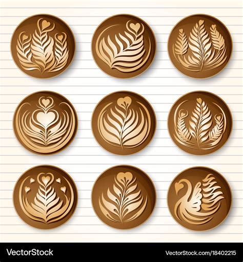 Latte art coffee Royalty Free Vector Image - VectorStock