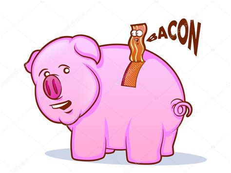 Bacon Pig Cartoon — Stock Vector © gleighly #17654701