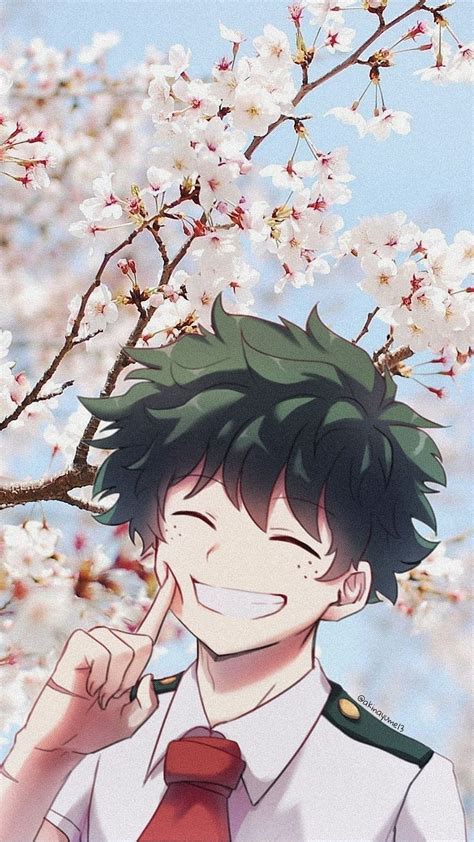 Anime Boy Smile, anime boy, smile, flowers, animation, cute, HD phone ...