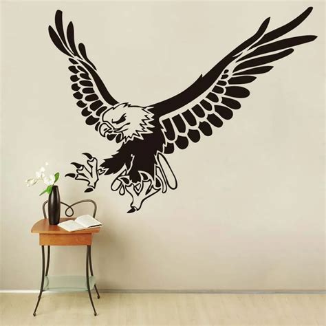 Flying Eagle Wall Sticker Eagle Soar Bird Swing Wing Wall Art Mural ...