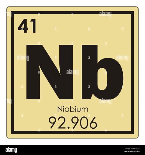 Niobium chemical element periodic table science symbol Stock Photo - Alamy