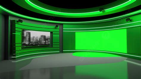 Green Screen Enhanced 3d Tv Studio Newsroom Background, News Room ...