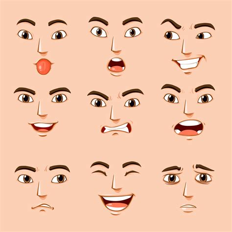 Different facial expressions of human 373851 Vector Art at Vecteezy