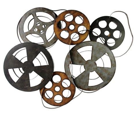 METAL MOVIE REELS RETRO MOVIE WALL ART FILM REEL DECOR HOME THEATRE ...