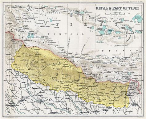 Old map of Nepal - 1907-1909 | Nepal | Asia | Mapsland | Maps of the World