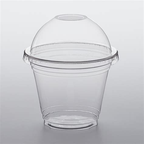 Choice 9 oz. Clear PET Plastic Cold Cup with Dome Lid with No Hole - 50 ...