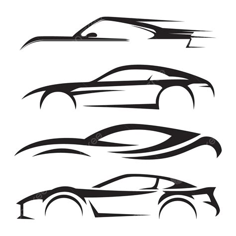 Collection Of Car Silhouette Logos Vector, Car Logo, Car Silhouettes ...