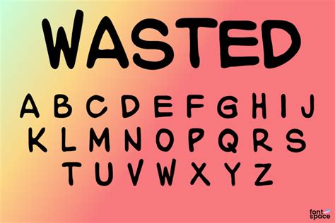 WASTED Font | AdamAnt Designs | FontSpace