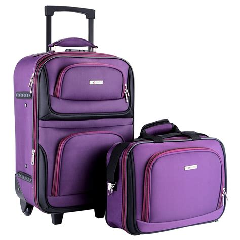 Luggage Set Expandable Carry On Trolley Suitcase Tote Bag 2 Piece Set ...