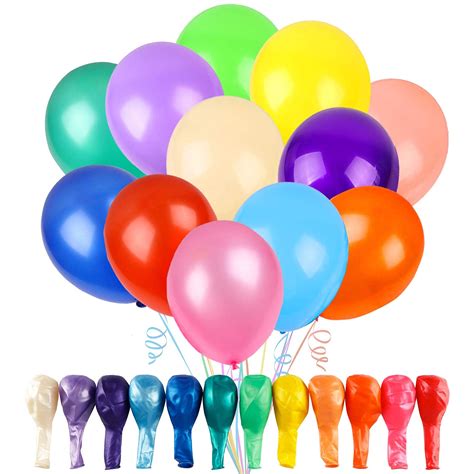 Buy RUBFAC 120 Balloons Assorted Color 12 Inches Rainbow Latex Balloons ...