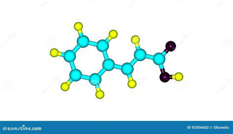 Cinnamic Acid Molecular Structure Isolated on White Stock Illustration ...