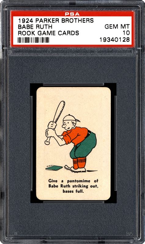 Baseball Cards - 1924 Parker Brothers Rook Game Cards | PSA CardFacts™