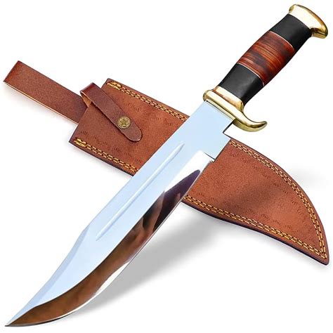 Buy Large Bowie Knife With Sheath 18 Inch Dundee knife Mirror Polished ...