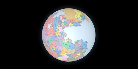 Interactive map of Pangea / Pangaea with borders and a 3D globe