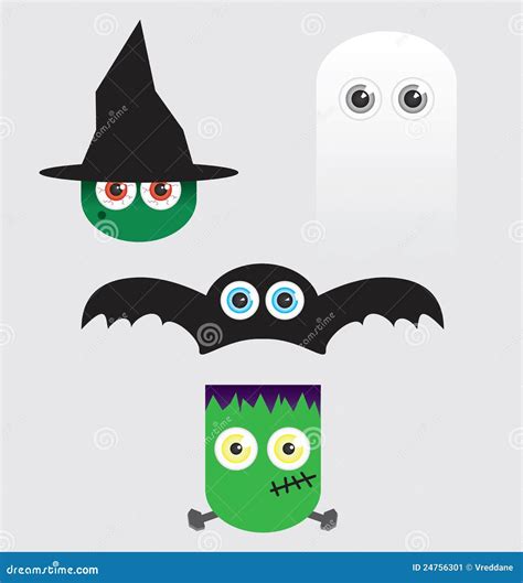 Halloween Cartoons With Big Eyes Stock Image - Image: 24756301