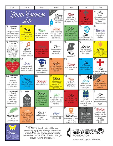 Lent 2024 Calendar - Printable And Enjoyable Learning