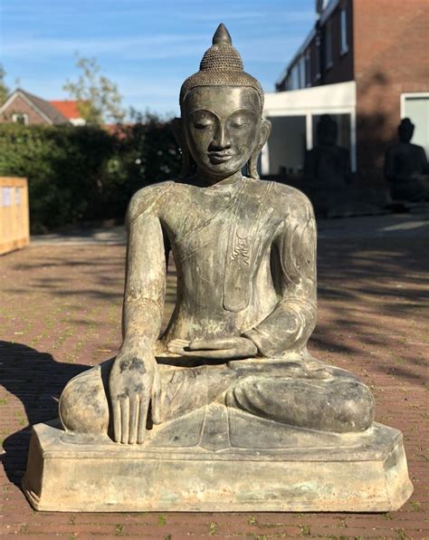 Large old bronze Buddha statue https://www.burmese-art.com/catalog ...