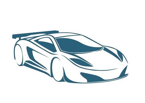 Blue and white race car silhouette free image download