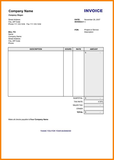 blank word invoice template free words templates - 55 free invoice ...