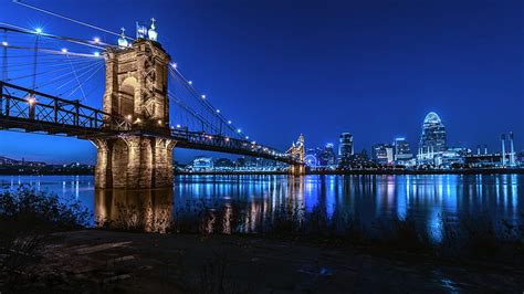 HD wallpaper: skyline, Cincinnati, after sunset | Wallpaper Flare