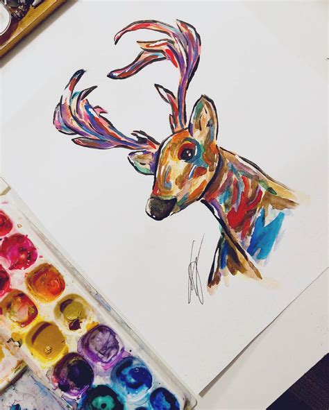 The watercolor deer by SierraFaith on DeviantArt