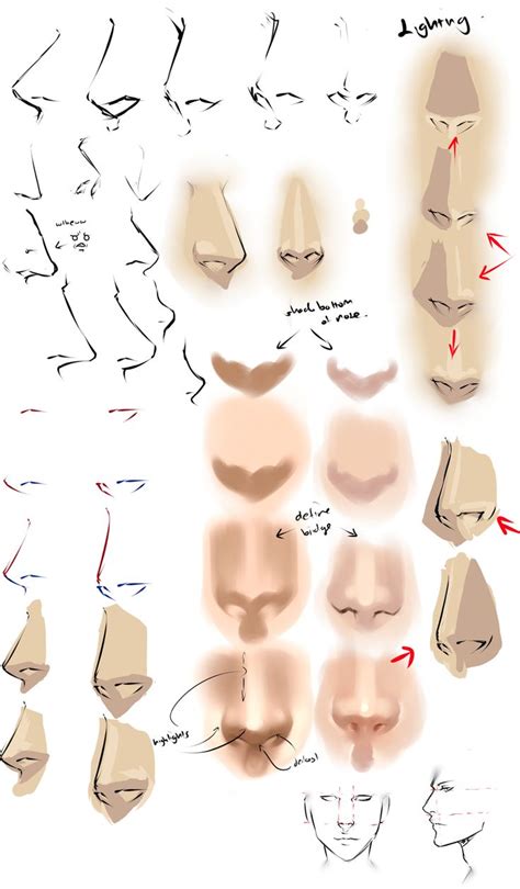 Nose shading referance | Nose drawing, Anime nose, Drawing tutorial