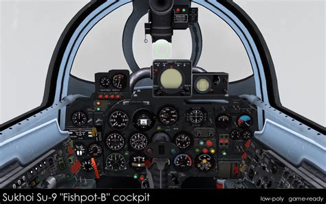 3d sukhoi su 9 cockpit model