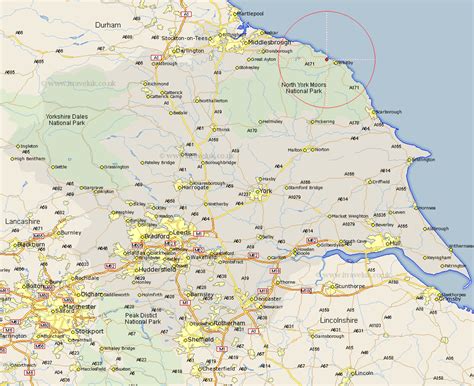 Lythe Map - Street and Road Maps of Yorkshire England UK