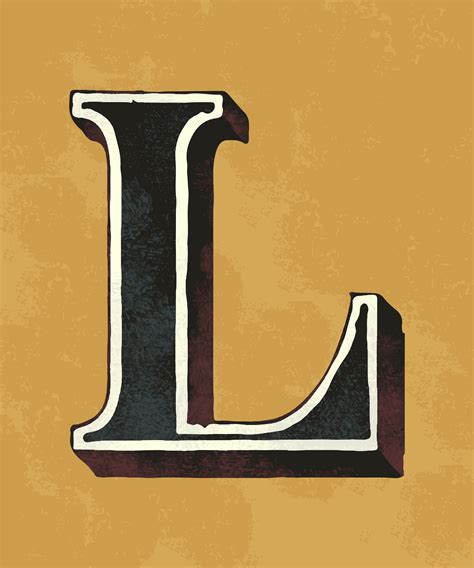 Capital letter L vintage typography style - Download Free Vectors ...