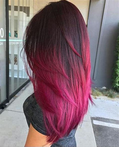 Gaya Rambut Dan Warna Rambut Tren 2019 Pink Ombre Hair, Hot Pink Hair ...