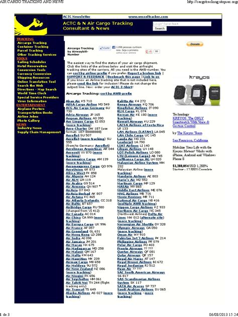 Air Cargo Tracking and News | Airlines | Websites