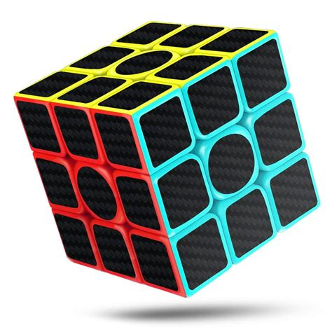 Rubik's Cube Speed Cube, 3x3x3 Carbon Fiber Sticker Smooth Magic 3D ...