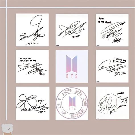 BTS Signatures Members KPOP Vector Files In Svg, Png, Eps And Pdf ...