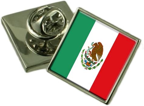 Amazon.com: México Flag Lapel Pin Badge 18mm Square Select Gifts Pouch ...