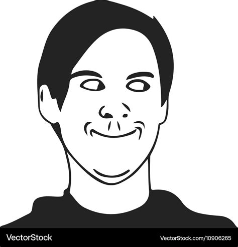 Troll guy meme face for any design Royalty Free Vector Image