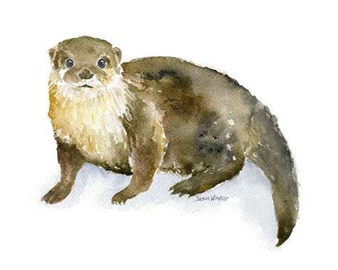 River Otter Watercolor Painting Giclee Reproduction Fine Art - Etsy