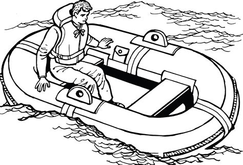 Free Clipart Of A Man in a Life Raft