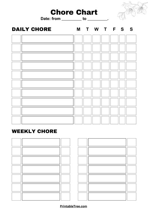 Weekly Chore Checklist Template