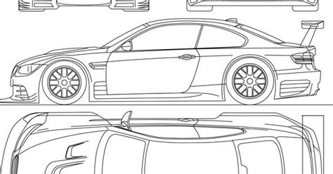 automobile blueprints | 2008 BMW M3 E92 GTR Coupe blueprint ...