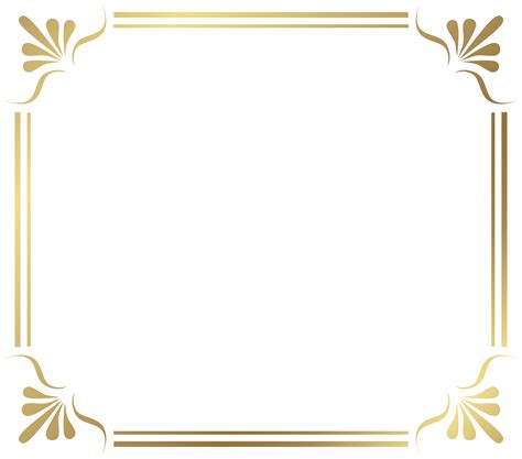 Golden Deco Border Transparent Png Clip Art Transparent Background ...