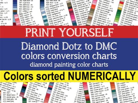 pdf free printable color dmc diamond dotz color chart - diamond paint ...