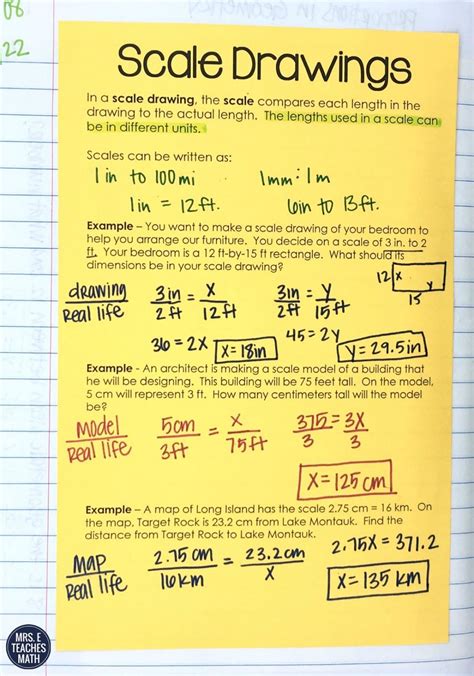 Scale Drawings 7Th Grade Worksheet