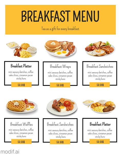 Breakfast Menu Design Template - Mediamodifier