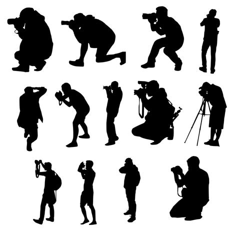 13 Photographer with Camera Silhouette (PNG Transparent) | OnlyGFX.com