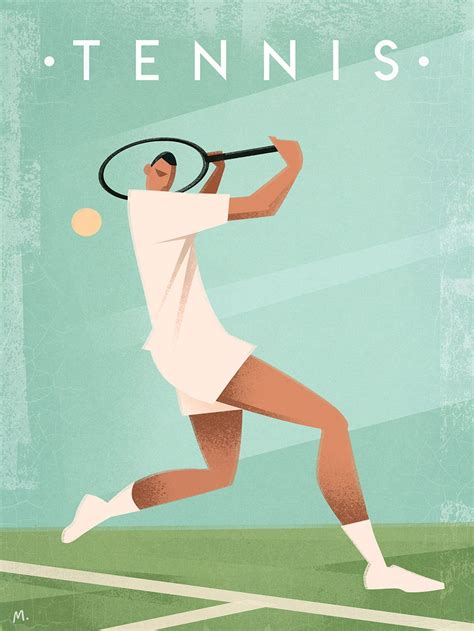 Vintage tennis poster, Martin Wickstrom | Tennis posters, Tennis art ...