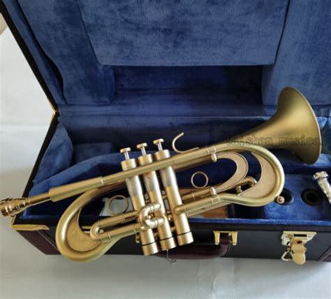 Professional Flumpet C Trumpet customized Matt Gold Horn High Grade ...