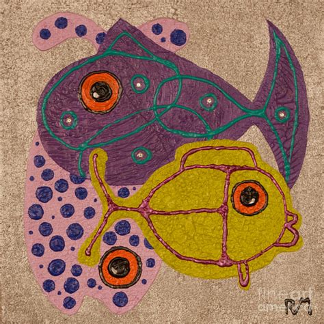 Funny Fish 9 Painting by Ria Van Meijeren - Pixels