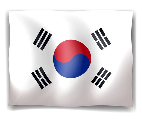 South Korea Flag Black And White