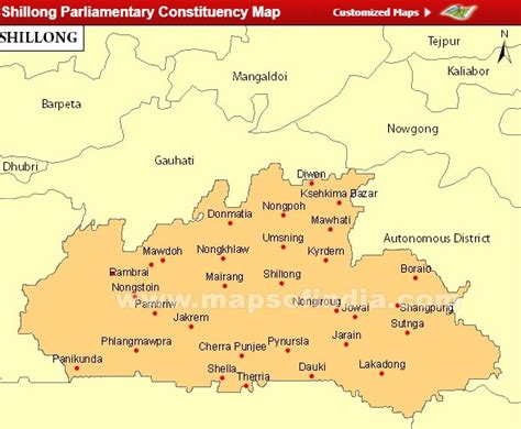 Shillong Outline Map